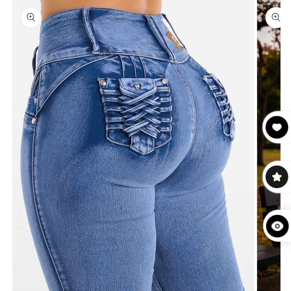 Butt-Lifting Blue High-Waisted Women's Jeans size 15